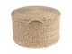 Přírodní pletený puf s háčkem - Ø 40*23 cm Clayre & Eef