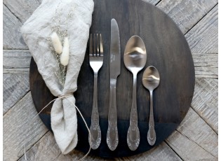 4-dílná stříbrná mat sada příboru Ornament - 23cm