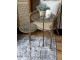 Mosazný antik kovový odkládací stolek Arras s patinou - Ø 40*77 cm Chic Antique
