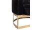 Antracitové sametové designové křeslo se zlatou podstavou Wilson - 90*76*74cm J-Line by Jolipa