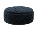 Antracitový sametový designový sedák Wilson - Ø 100*40cm J-Line by Jolipa