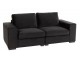 Černá 2-místná sametová pohovka Nalmi black - 212*98*68cm J-Line by Jolipa