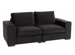 Černá 2-místná sametová pohovka Nalmi black - 212*98*86cm