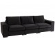Černá 2-místná sametová pohovka Nalmi black - 212*98*68cm J-Line by Jolipa