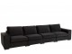 Černá 2-místná sametová pohovka Nalmi black - 212*98*68cm J-Line by Jolipa