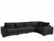 Černá 2-místná sametová pohovka Nalmi black - 212*98*68cm J-Line by Jolipa