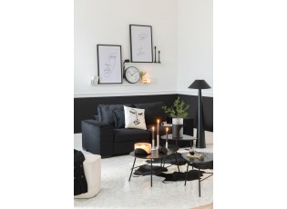 Černý 1-místný sametový rohový díl pohovky Nalmi black - 108*108*89cm