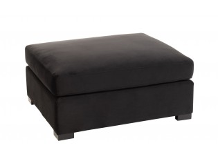 Černá sametová podnožka Nalmi black - 113*100*60cm