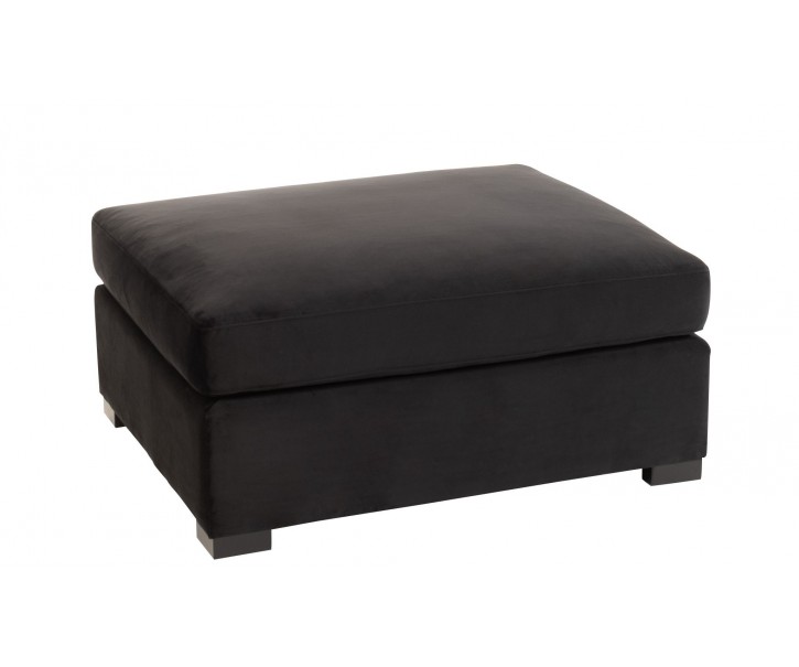 Černá sametová podnožka Nalmi black - 113*100*60cm J-Line by Jolipa