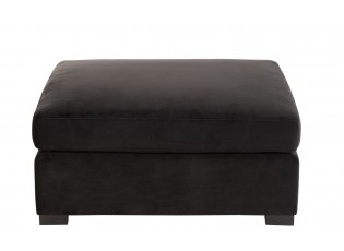 Černá sametová podnožka Nalmi black - 113*100*60cm