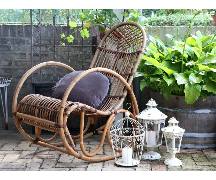 Přírodní ratanové houpací křeslo Old French - 58*106*100 cm Chic Antique