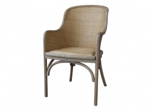 Antik dřevěná židle s výpletem a opěrkami Old French chair - 56*56*91 cm 