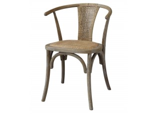 Přírodní dřevěná židle s výpletem a opěrkami Old French chair - 50*45*79 cm 