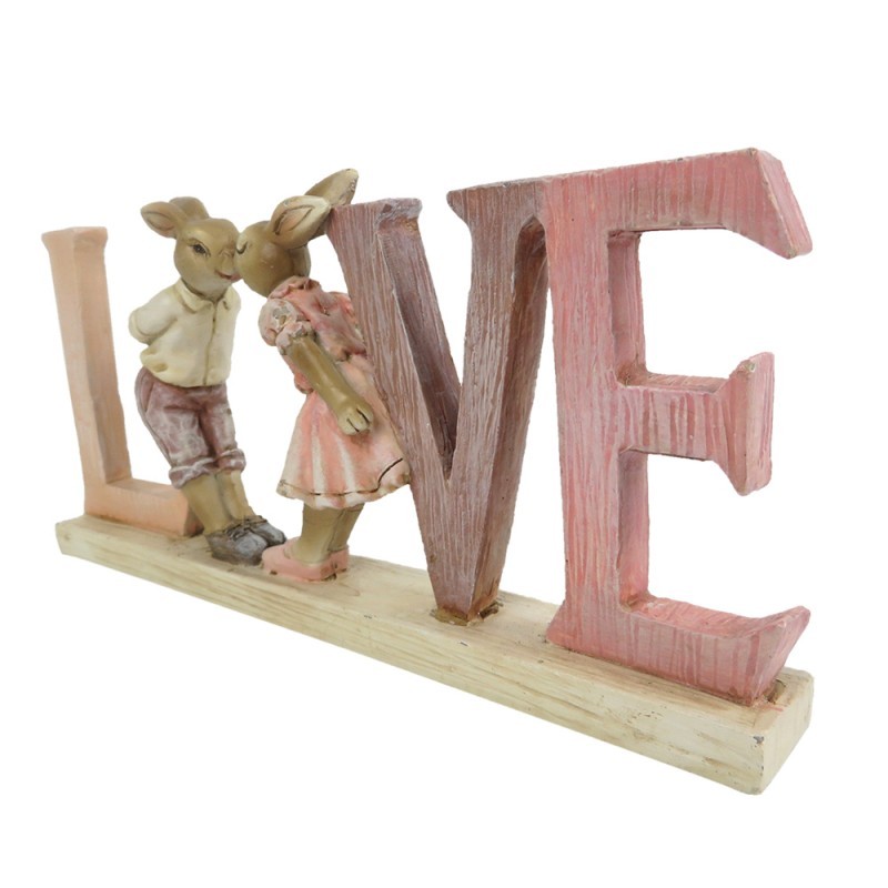 Velikonoční dekorace králíků Love - 19*3*9 cm Clayre & Eef Velikonoční dekorace králíků Love - 19*3*9 cm Clayre & Eef