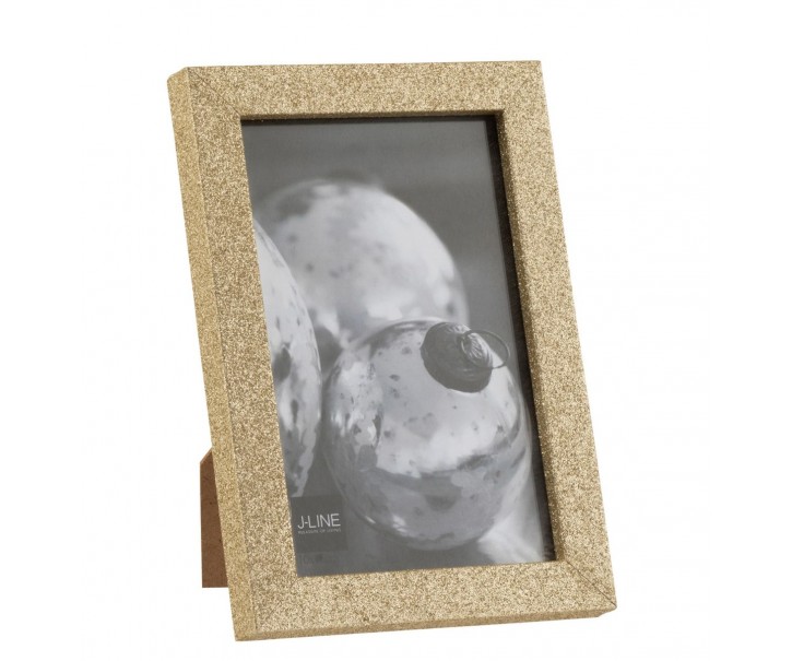 Zlatý dekorativní fotorámeček s flitry Glitter - 12*1,5*17 cm / 10*15cm J-Line by Jolipa