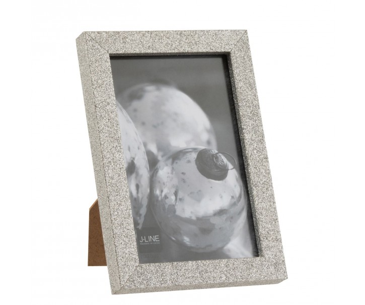 Stříbrný dekorativní fotorámeček s flitry Glitter silver - 12*1,5*17 cm / 10*15cm J-Line by Jolipa