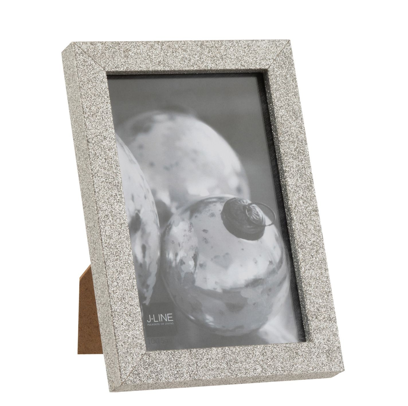 Stříbrný dekorativní fotorámeček s flitry Glitter silver - 12*1,5*17 cm / 10*15cm