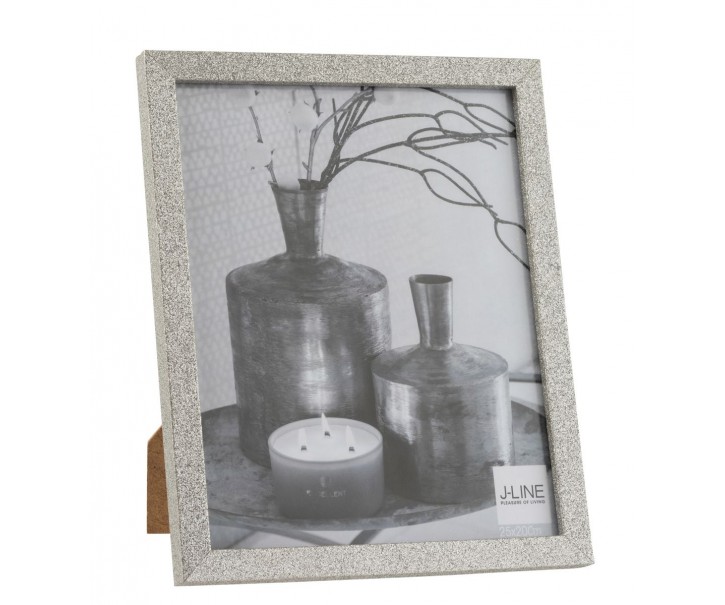 Stříbrný dekorativní fotorámeček s flitry Glitter silver - 22*2*27 cm / 20*25cm J-Line by Jolipa