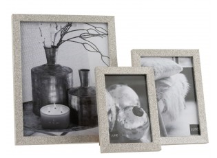 Stříbrný dekorativní fotorámeček s flitry Glitter silver - 12*1,5*17 cm / 10*15cm