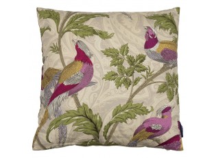 Béžový čtvercový polštář s ptáčky Paisley bird white - 45*45*10cm