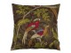 Hnědý čtvercový polštář s ptáčky Paisley bird taupe - 45*45*10cm Mars & More 