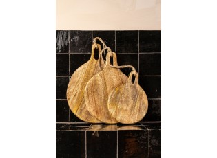 Kulaté kuchyňské prkénko z mangového dřeva Monia - 17*2*22 cm