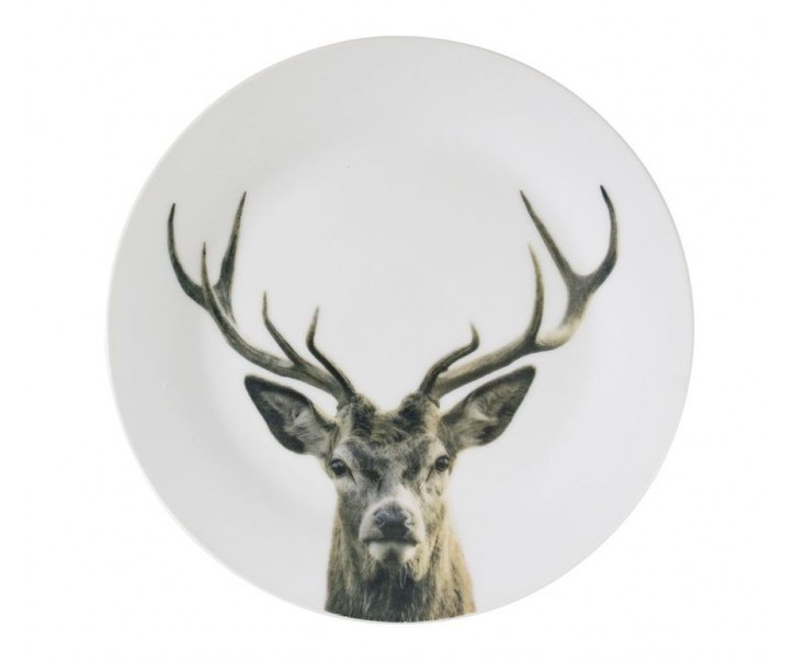 Porcelánový dezertní talířek s jelenem Red Deer - Ø19*2cm Mars & More 