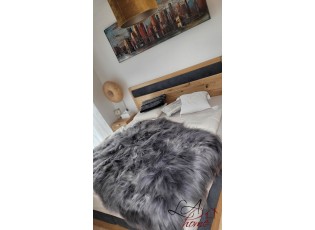 Přehoz přes postel/předložka šedá ovčí kůže z Islandské ovce - 130*200cm