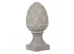 Šedá dekorace šiška na podstavci Pine L - Ø16*33 cm