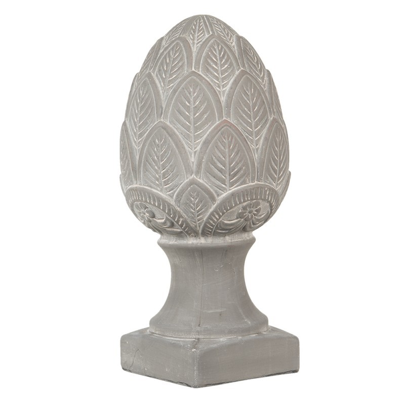 Šedá dekorace šiška na podstavci Pine L - Ø16*33 cm Clayre & Eef Šedá dekorace šiška na podstavci Pine L - Ø16*33 cm Clayre & Eef
