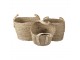 3 ks pletených košů Marcia s uchy- 27*27*21/30 / 23*23*19/27 / 20*20*17*25 cm Clayre & Eef