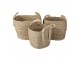 3 ks pletených košů Marcia s uchy- 27*27*21/30 / 23*23*19/27 / 20*20*17*25 cm Clayre & Eef