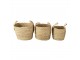 3 ks pletených košů Marcia s uchy- 27*27*21/30 / 23*23*19/27 / 20*20*17*25 cm Clayre & Eef