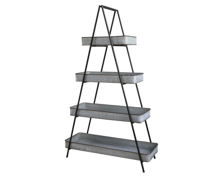 Černý kovový regál s plechovými boxy Shelvin - 95*36*160cm Chic Antique