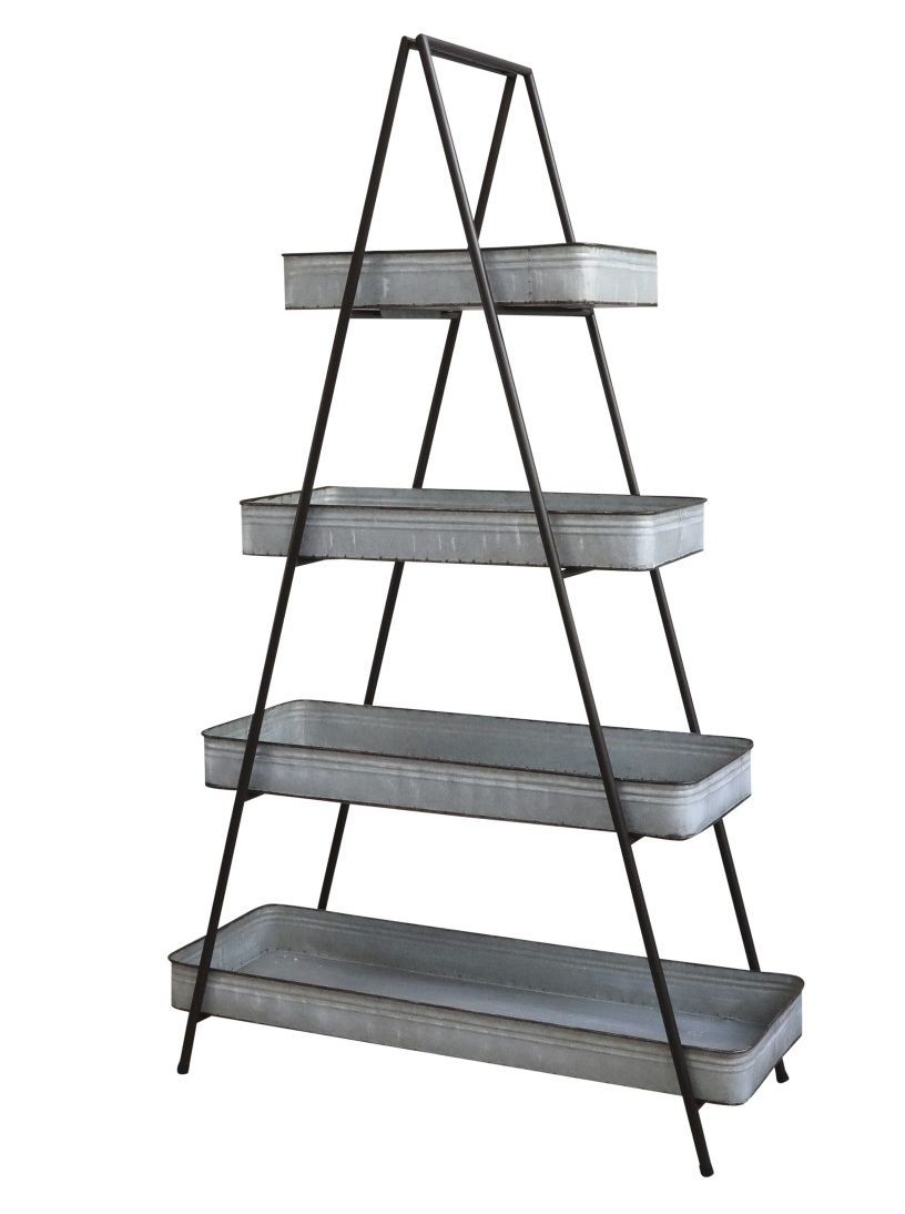 Černý kovový regál s plechovými boxy Shelvin - 95*36*160cm