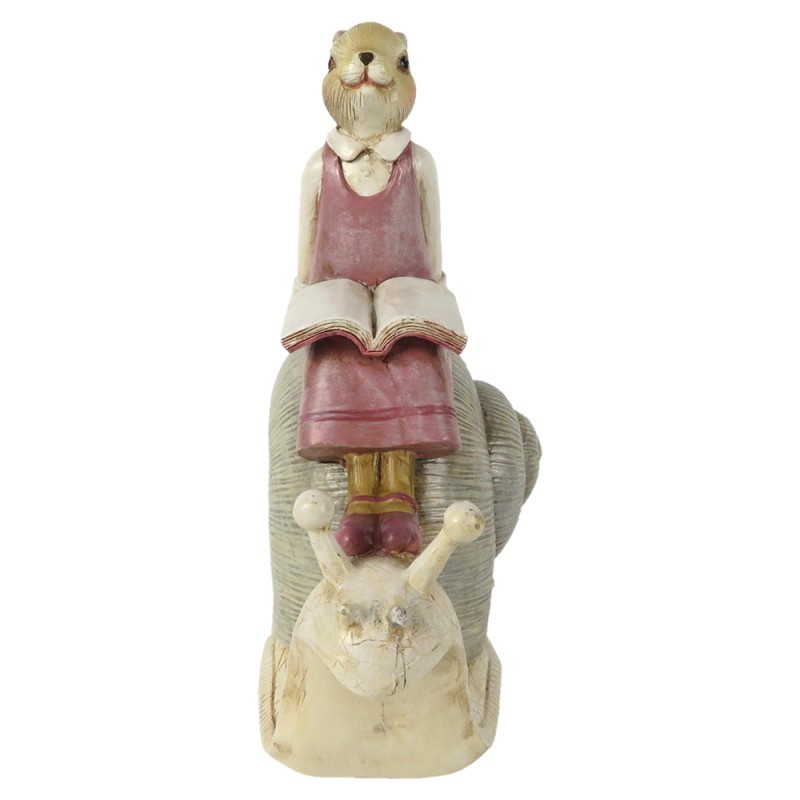 Dekorace sedící králičí dívka na šnekovi - 15*8*16 cm Clayre & Eef Dekorace sedící králičí dívka na šnekovi - 15*8*16 cm Clayre & Eef