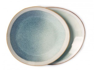 2ks mlhový zelený dezertní talíř 70s mist - Ø 22*2cm 
