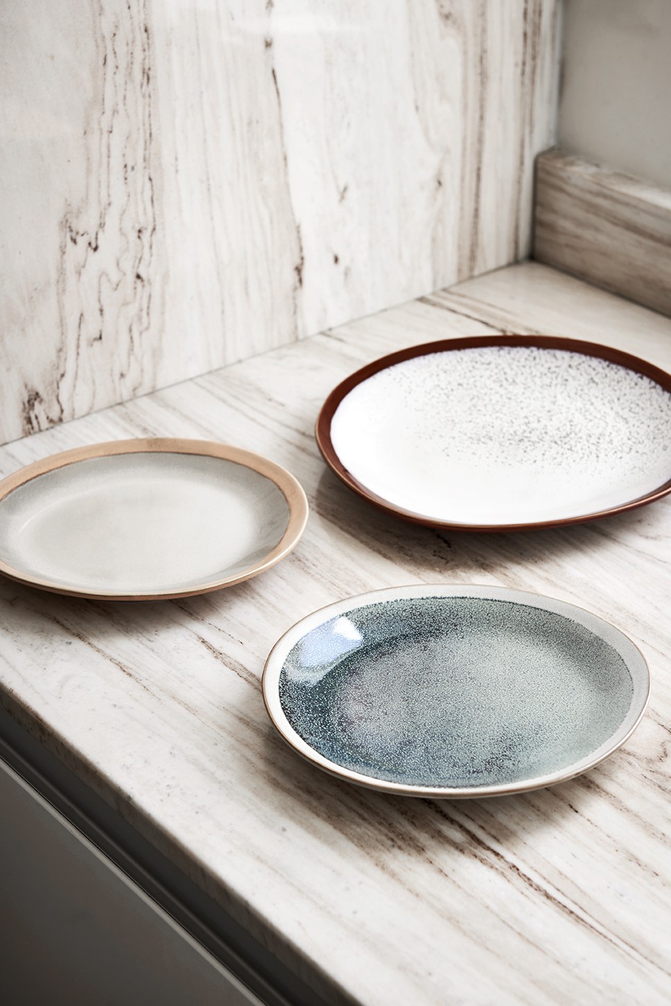 2ks mlhový zelený dezertní talíř 70s mist - Ø 22*2cm HKLIVING 2ks mlhový zelený dezertní talíř 70s mist - Ø 22*2cm HKLIVING