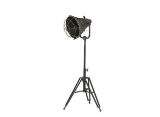 Šedá stolní lampa na trojnožce s bronzovou patinou Damyan - 35*30*77 cm/40W