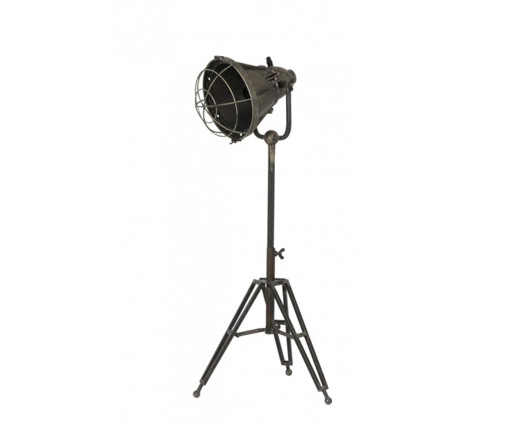 Šedá stojací lampa na trojnožce s bronzovou patinou Damyan - 35*30*77 cm/40W Light & Living
