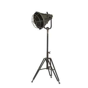 Šedá stojací lampa na trojnožce s bronzovou patinou Damyan - 35*30*77 cm/40W