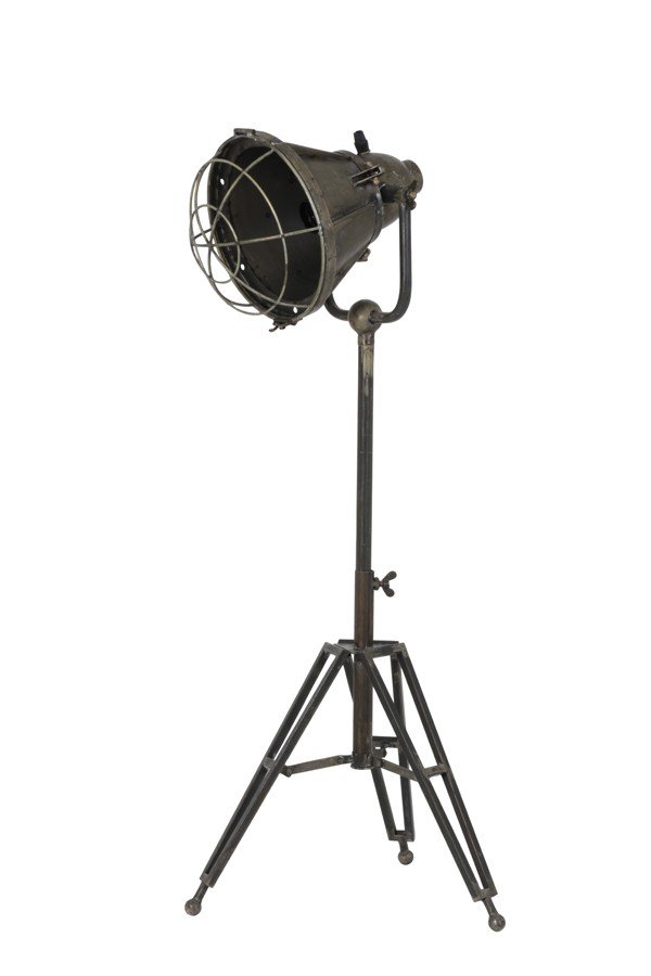 Šedá stojací lampa na trojnožce s bronzovou patinou Damyan - 35*30*77 cm/40W