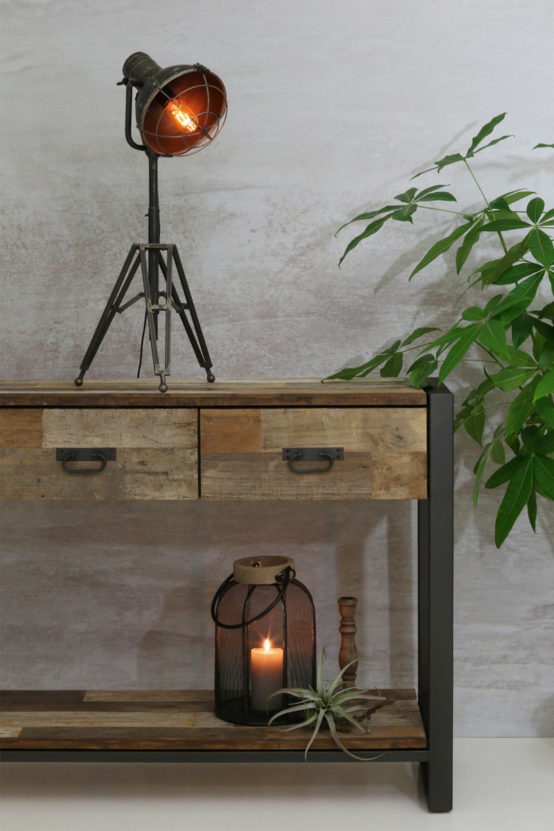 Šedá stolní lampa na trojnožce s bronzovou patinou Damyan - 35*30*77 cm/40W Light & Living Šedá stolní lampa na trojnožce s bronzovou patinou Damyan - 35*30*77 cm/40W Light & Living