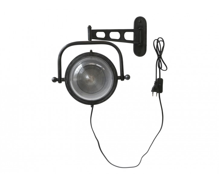 Černá retro nástěnná lampa s patinou Factory - 43*17*33cm/ E27/ 40W Chic Antique