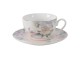 Porcelánový šálek s podšálkem s květinami Flowers - Ø 10*6 / Ø 15*2 cm / 250 ml Clayre & Eef