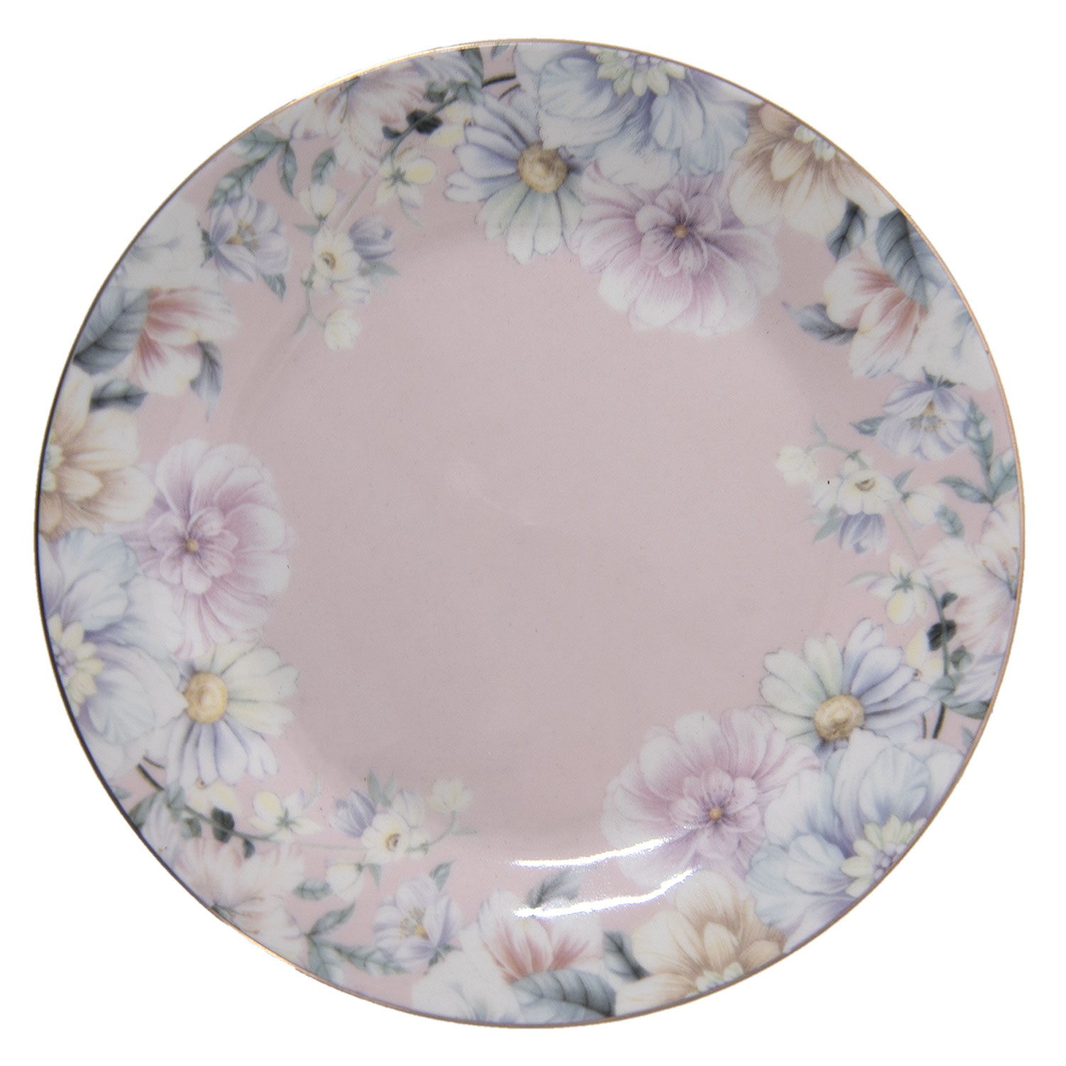 Porcelánový dezertní talířek s květinami Flowers - Ø 18*2 cm