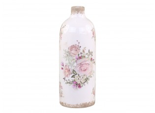 Keramická dekorační váza s růžemi Rose pattern L - Ø 11*31cm