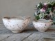 Keramický obal na květináč s růžovými kvítky Floral Cannes - Ø20*11.5cm Chic Antique