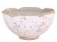 Keramický obal na květináč s růžovými kvítky Floral Cannes - Ø20*11.5cm Chic Antique