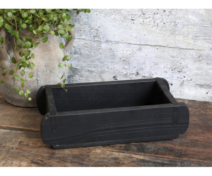 Dřevěná černá retro bedýnka Brick old black - 30*15*10 cm Chic Antique